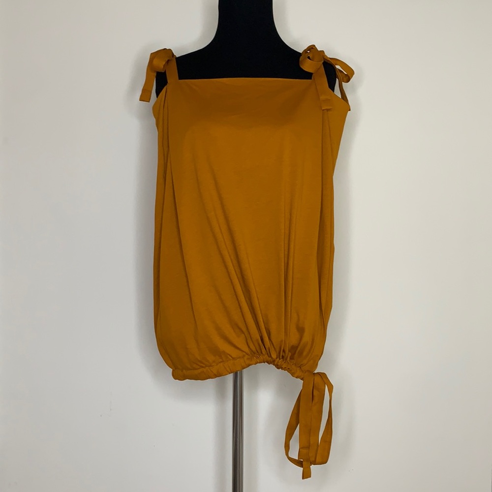 COS Oversized Burnt Orange Shoulder Ties Sleeveless Blouse Top S